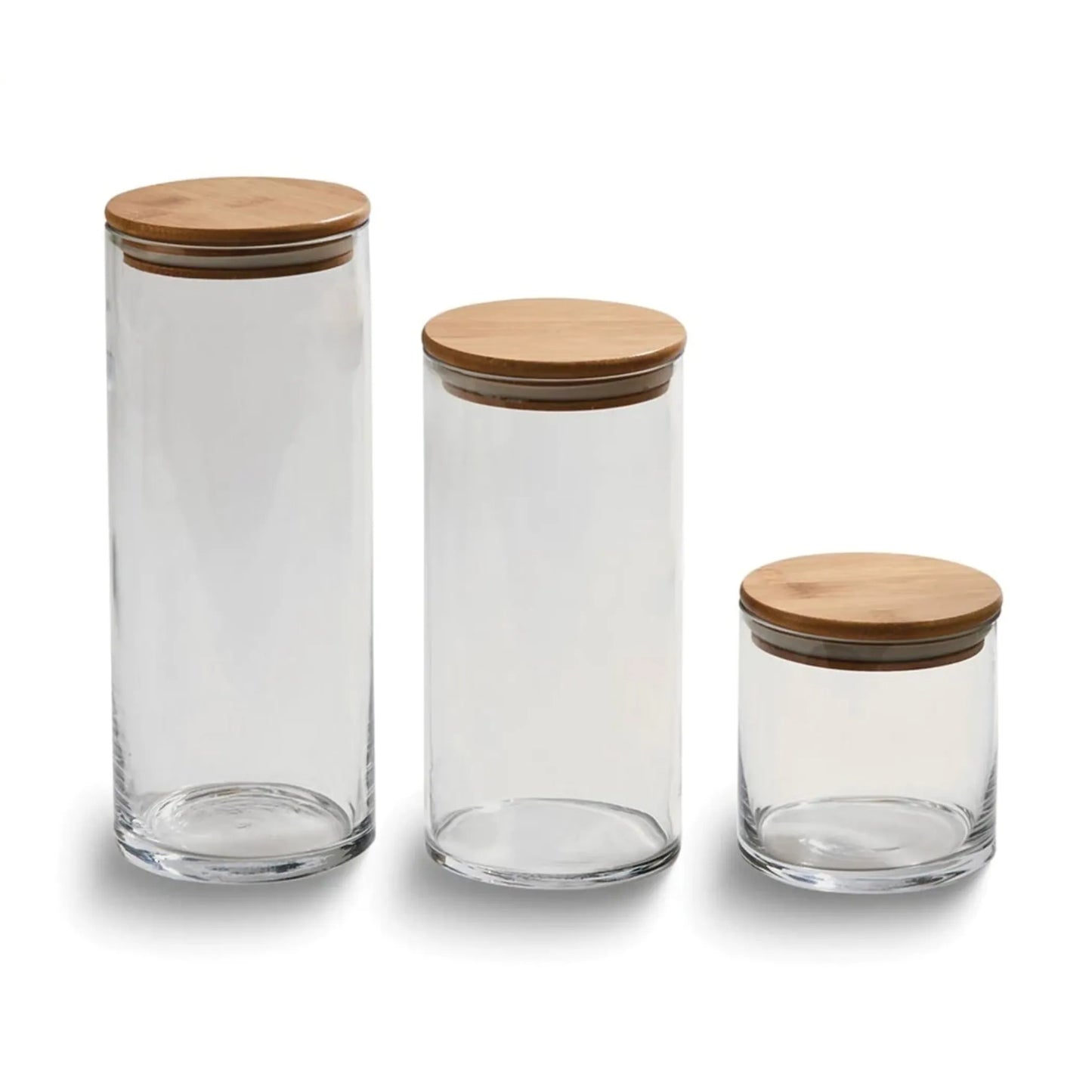 Medium Round Glass Storage Container with Bamboo Lid