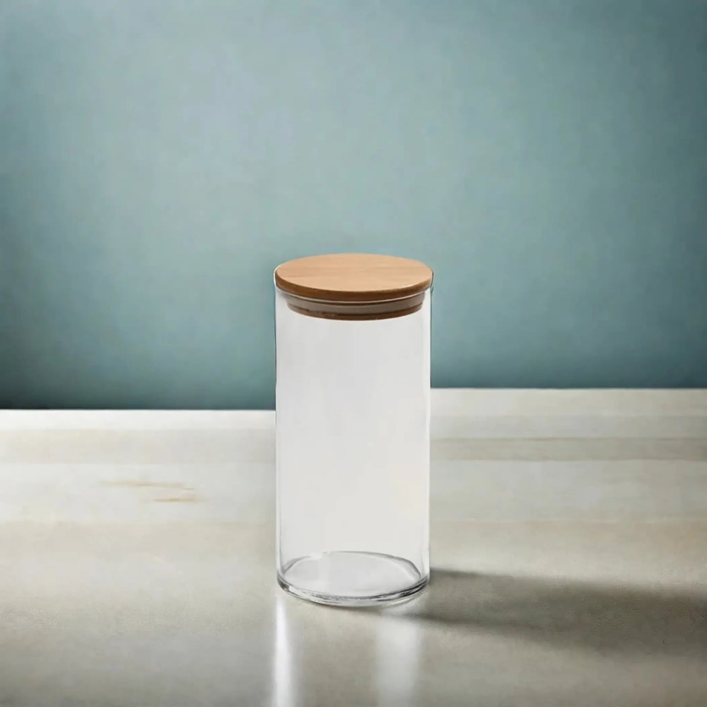 Medium Round Glass Storage Container with Bamboo Lid